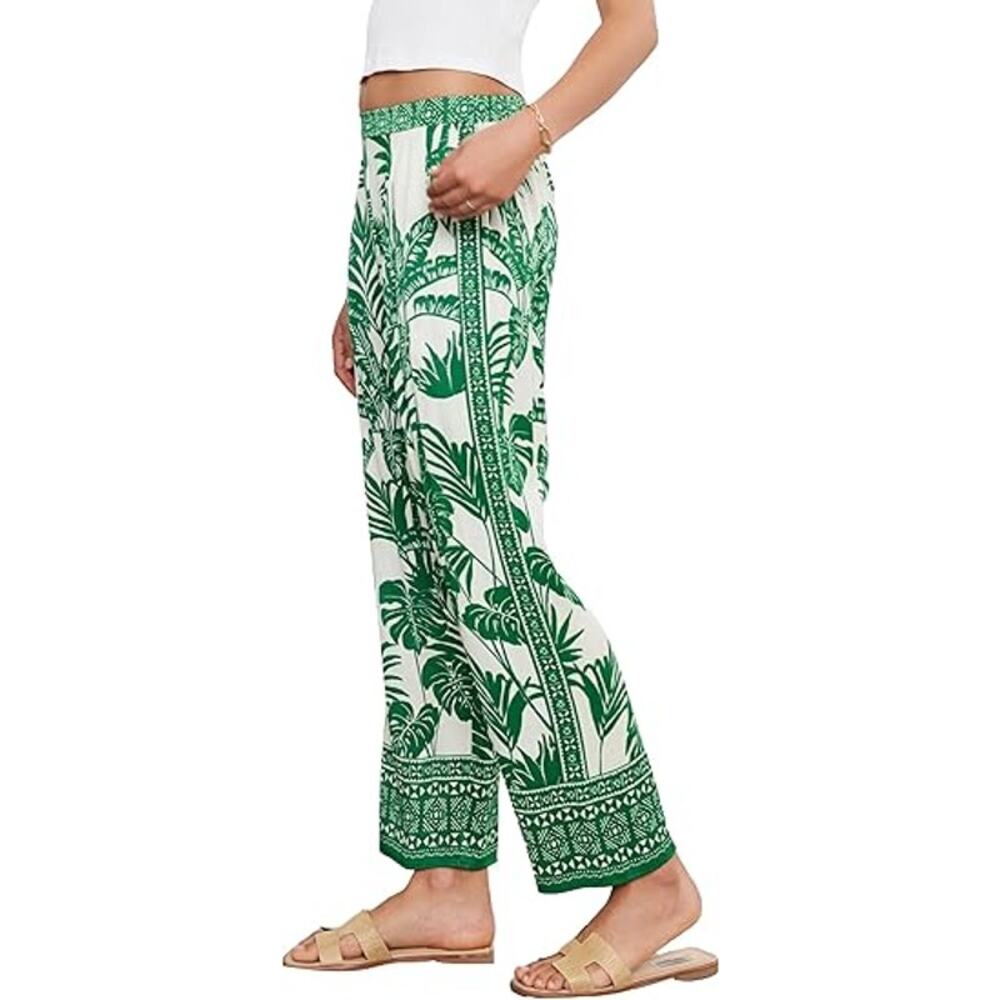 NWT! Velvet by Graham & Spencer Iris Palm Print Pants Women’s Large | Casual - Picture 2 of 9